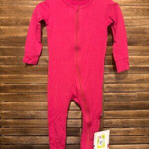 Kickee Pants Kids Long Sleeve Coverall with Zipper Rhododendron (Magenta)